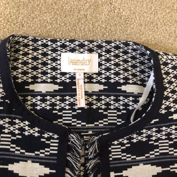 NWT Laundry by Shelli Segal navy blue blazer 2 - Picture 2 of 4